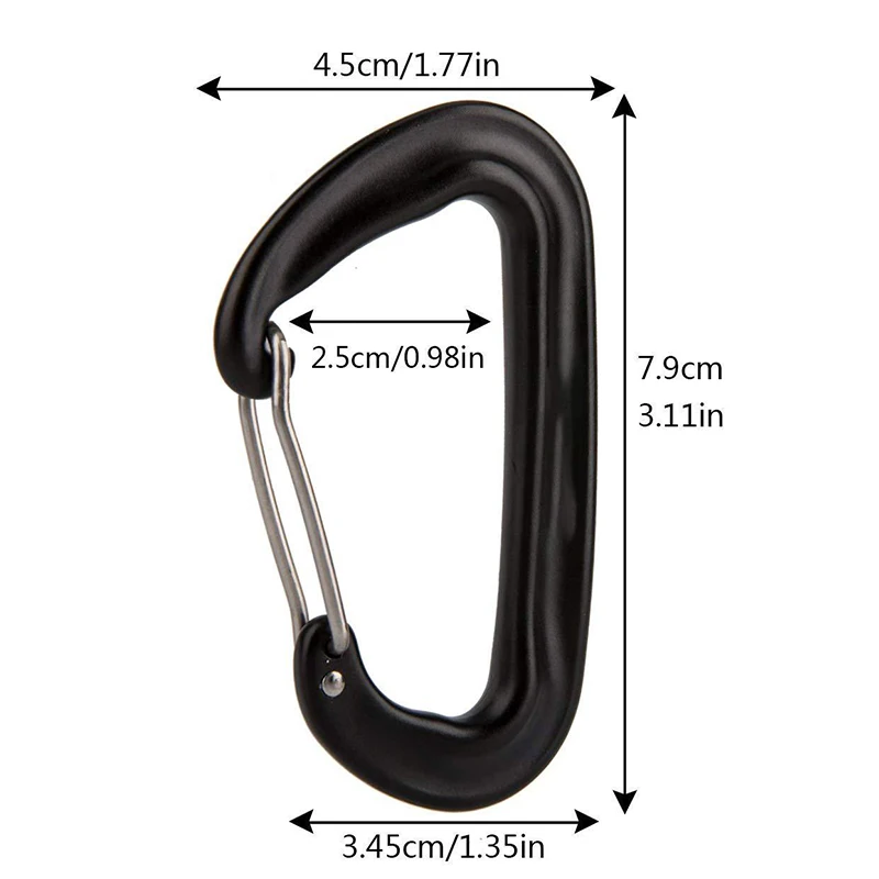 Chuyên nghiệp Leo Núi Carabiner Hình Chữ D Leo Núi Móc Khóa Móc 12KN An Toàn Khóa Leo Núi Ngoài Trời Thiết Bị Phụ Kiện