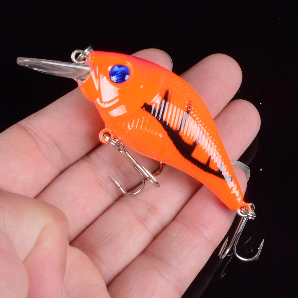 1 Cái 7.5Cm 10.2G VIB Mồi Câu Cá Minnow Mồi Móc Câu 3 Đánh Chìm Crankbait Wobblers Câu 3DEyes