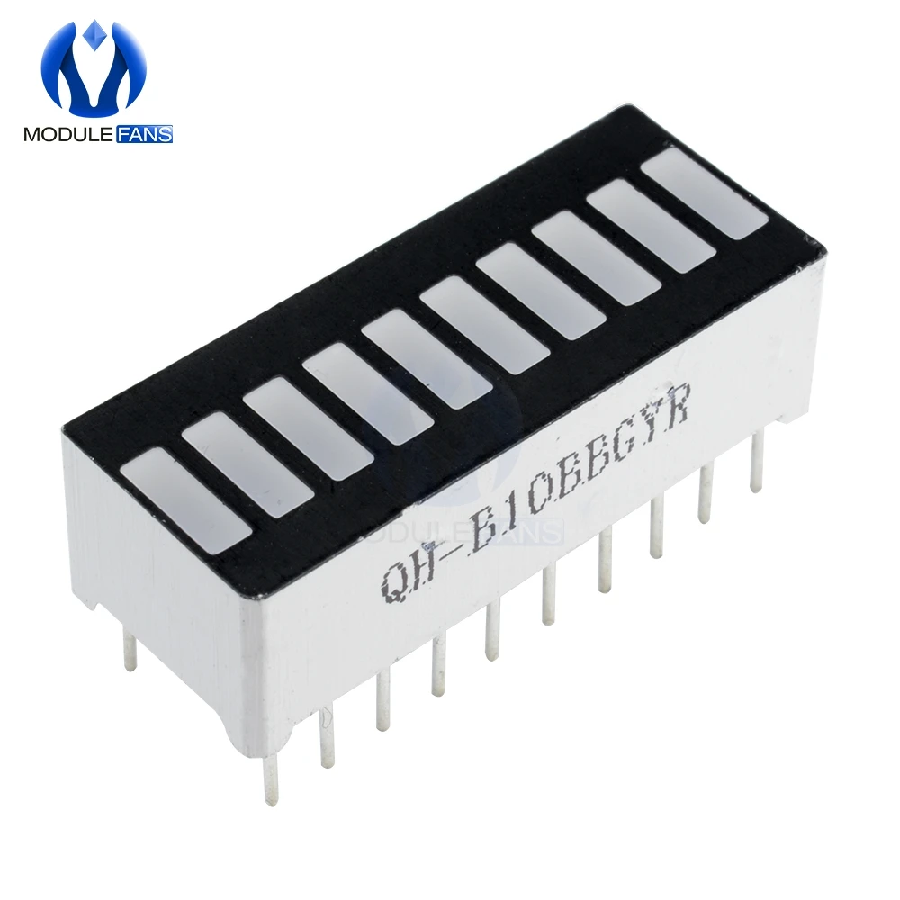 2 Màn Hình Hiển Thị LED Module 10 Phân Đoạn Bargraph Đèn Module Hiển Thị Thanh Đồ Thị Siêu Sáng Đỏ Vàng Xanh Xanh Màu Sắc nhiều Màu