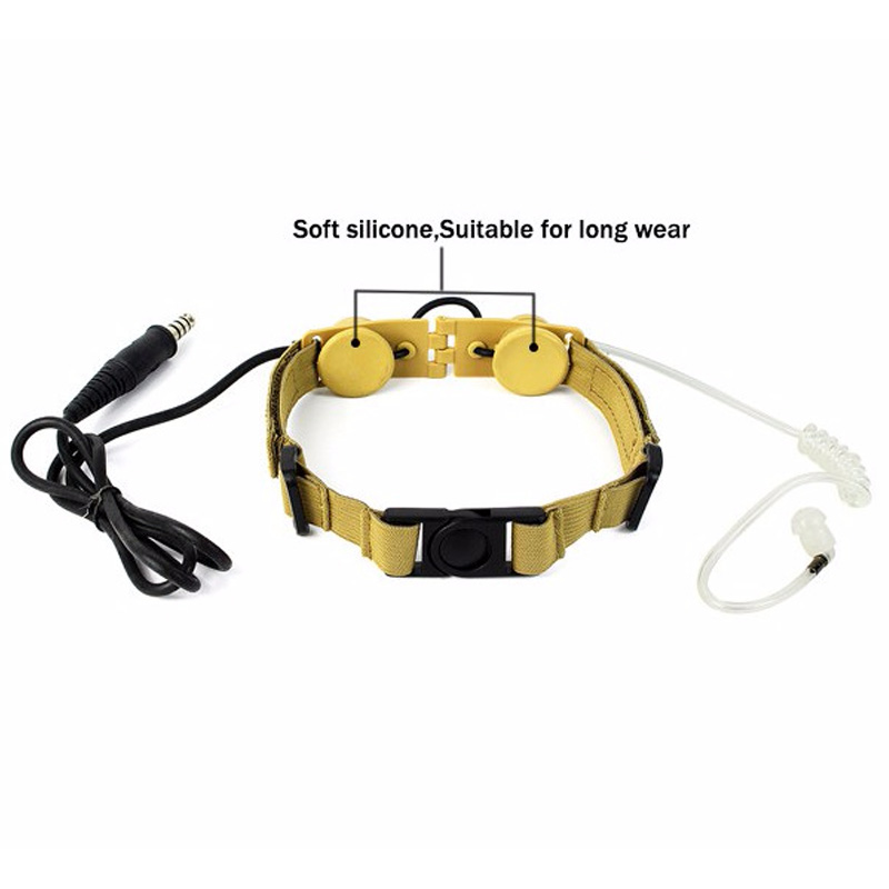 Z Chiến Thuật Cổ Họng Mic Z003 Không Ống Tai Nghe Với U94 PTT Cho 2 Chiều Đài Phát Thanh Đàm BaoFeng UV-5R UV-5X UV-82 TYT TH-UV8000D Retevis H777