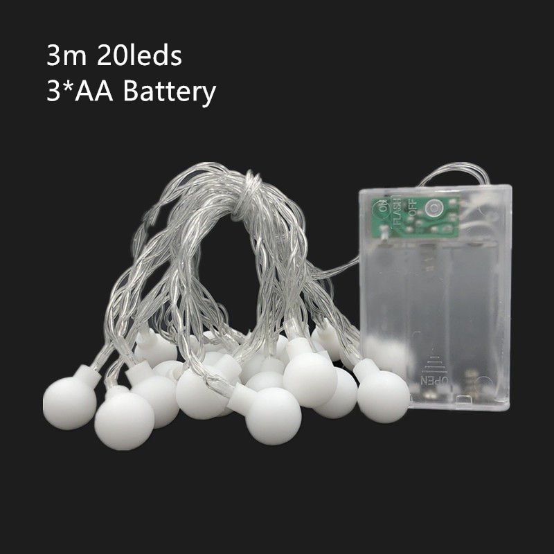 1.5M/3M Garland Xmas LED Ball String Light AA Battery Operated 10 20 LED Fairy Lights For Christmas Tree Wedding Party Decor