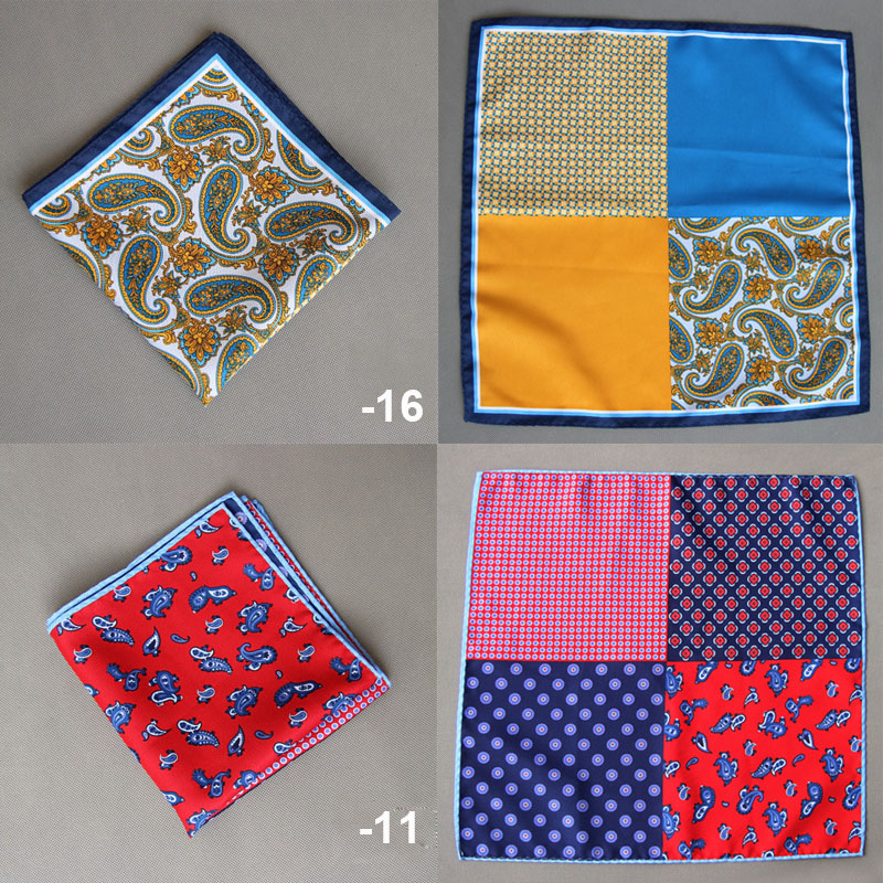 Ricnais-男性用ポケットハンカチ,新しいデザイン,34cm x 34cm,シルク,正方形,ビジネスファッション,ペイズリー,赤と青,大きなサイズ,ウェディングギフト