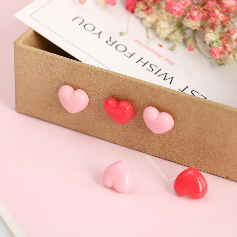 Tutu Hình Trái Tim 50 Cái Chất Lượng Nhựa Nút Chai Ban An Toàn Màu Đẩy Chân Thumbtack Công Sở Trường Phụ Kiện Tiếp Liệu H0001