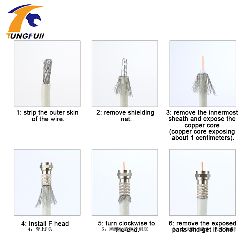 Nuevo Conector de Cable tipo RG6 F giratorio de cobre, conector de alta calidad para antena de TV satélite, Cable coaxial F