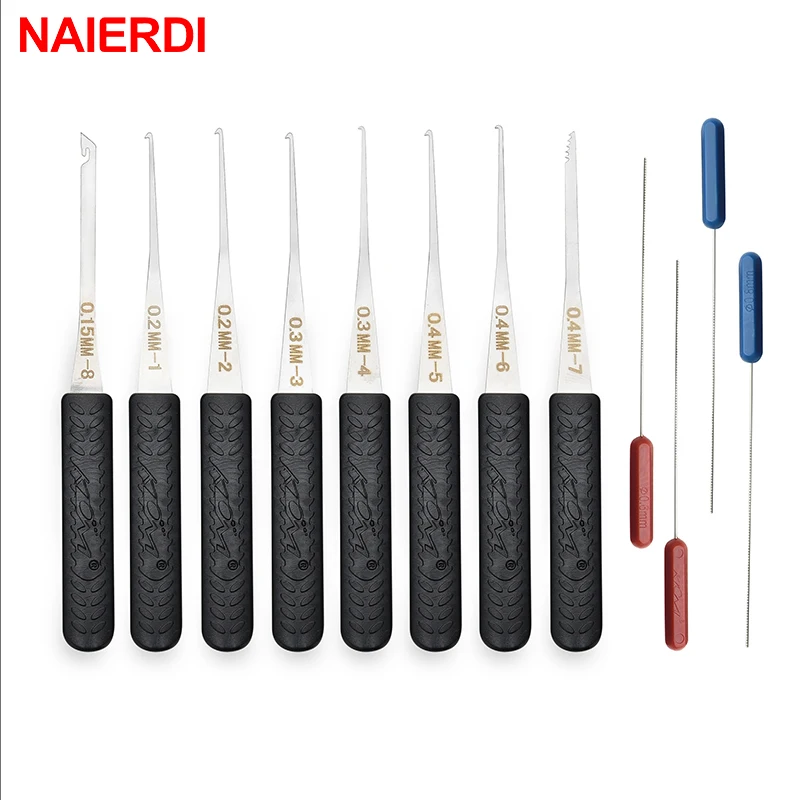12 Chiếc NAIERDI Khóa Chọn Bộ Thợ Khóa Tiếp Tế Bị Hỏng Chìa Khóa Tự Động Hút Loại Bỏ Móc Thép Không Gỉ Tự Làm Dụng Cụ Cầm Tay Phần Cứng