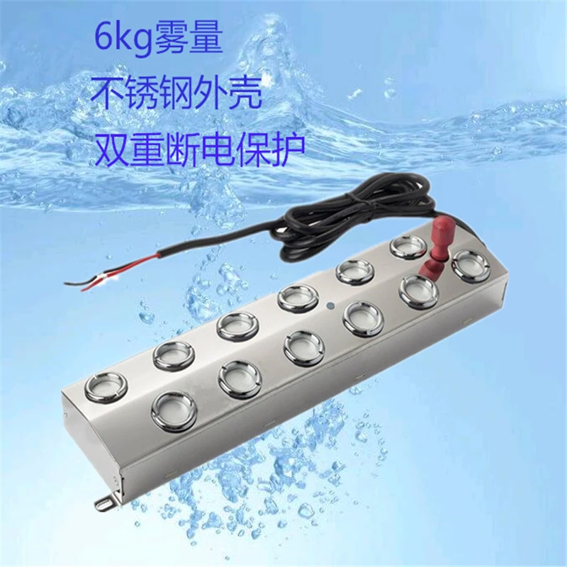 DC 48V 4/6/8/10/12 Đầu Siêu Âm Phun Sương Tạo Phun Sương Tạo Ẩm Hình Ếch Con Thép Không Gỉ Máy Tạo Độ Ẩm Không Khí Nhà Kính cho Thủy Canh Chất Lượng Cao