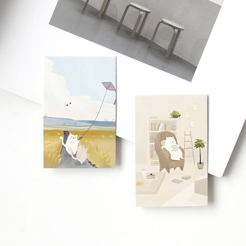 28 Blatt/Set „Lovely Cat Daily Life“ Mini-Lomo-Grußkarte, Postkarte/Wunschkarte/Weihnachts- und Neujahrsgeschenke