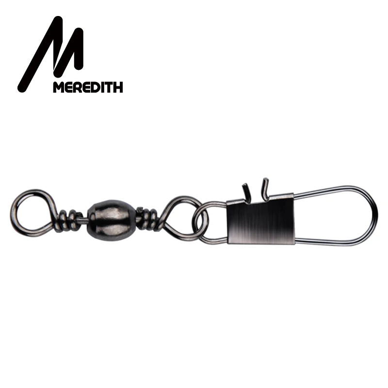 Meredith 50 unids/lote conector de pesca Pin rodamiento giratorio de acero inoxidable con señuelo para anzuelo a presión accesorio para aparejos