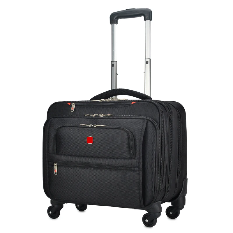 ธุรกิจใหม่ Oxford กระเป๋าเดินทางแบบลากล้อ18นิ้วผู้ชาย Multifunction Carry บนล้อกระเป๋ารถเข็น Vs กระเป๋าเดินทาง Trunk