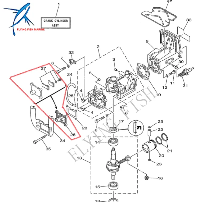 Perahu Motor T2-04000100 Asupan Reed Valve Tempat Duduk untuk Parsun HDX Makara 2-Stroke T2 BM