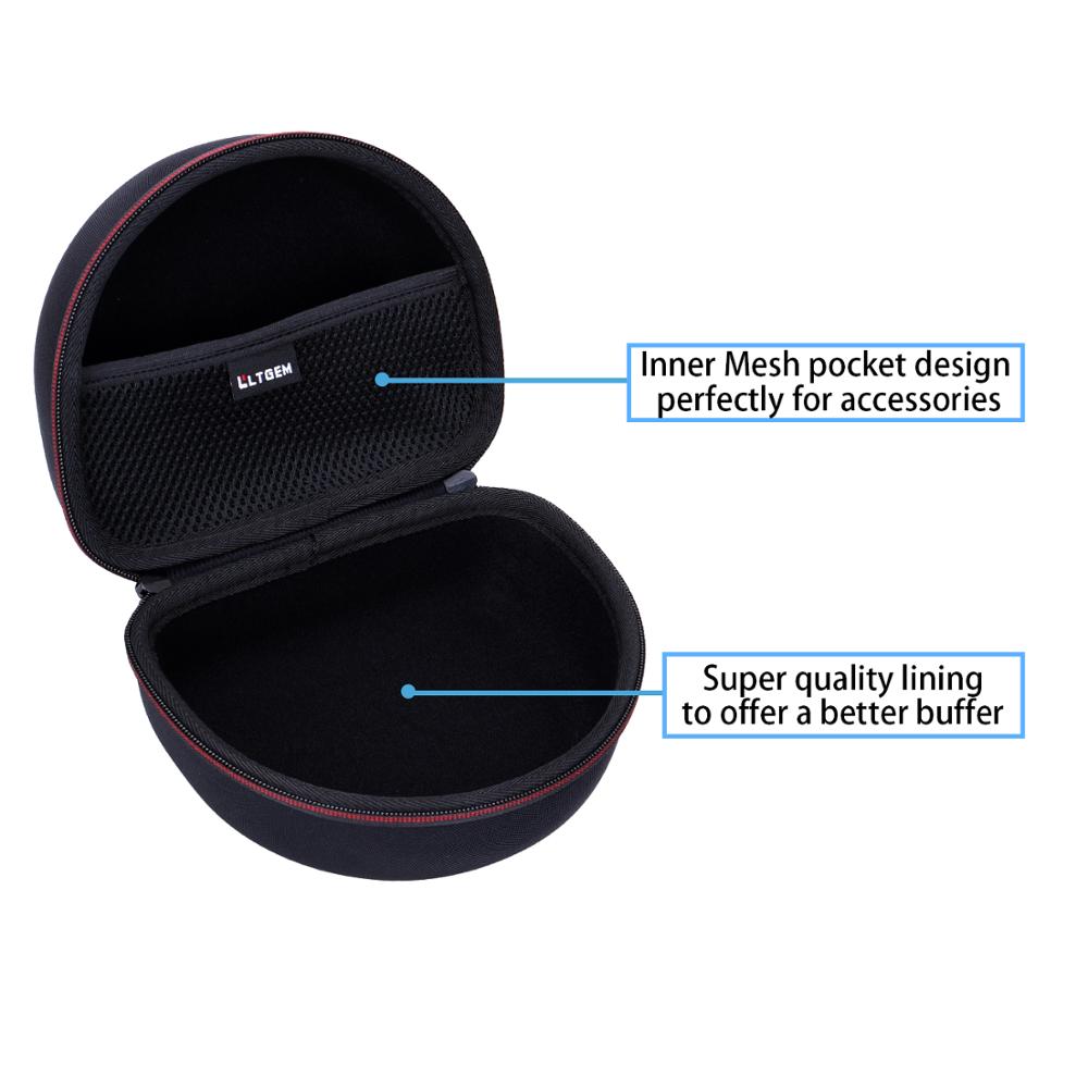 Черный жесткий чехол LTGEM EVA для профессиональных студийных мониторных наушников Audio-Technica ATH-M50x/M50/M70X/M40x/M30x/M50xMG