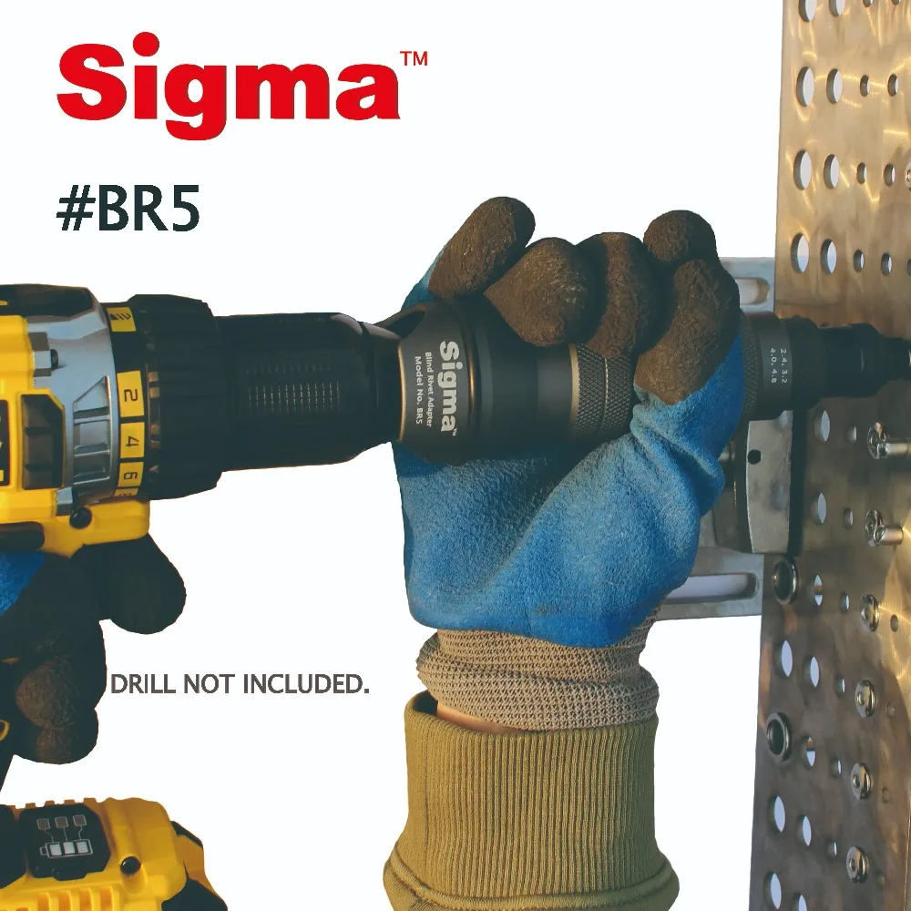 Sigma # br5シャッターポップリベットドリルアダプターコードレスまたは電動パワードリルアダプター代替空気空気圧リベットリベットガン
