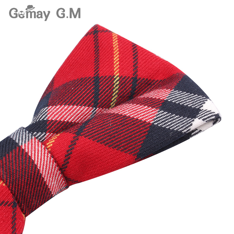 Neue Männer Mode Klassische Plaid Bowtie Krawatte Einstellbare Herren Fliege Polyester für hochzeit England stil krawatten