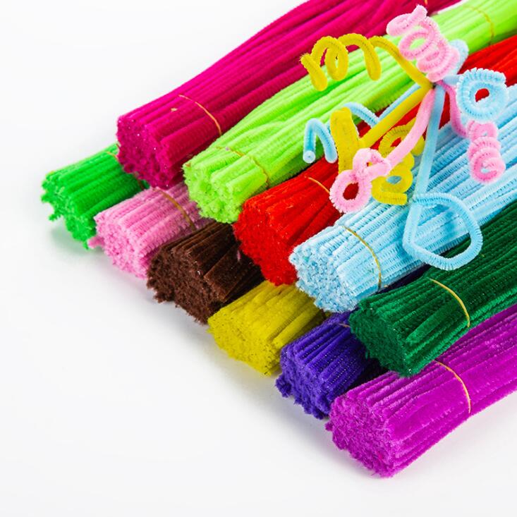 Plush Stick/Pompoms สายรุ้งสี Shilly-Stick การศึกษา DIY ของเล่น Handmade Art Craft ความคิดสร้างสรรค์พัฒนาของเล่น GYH