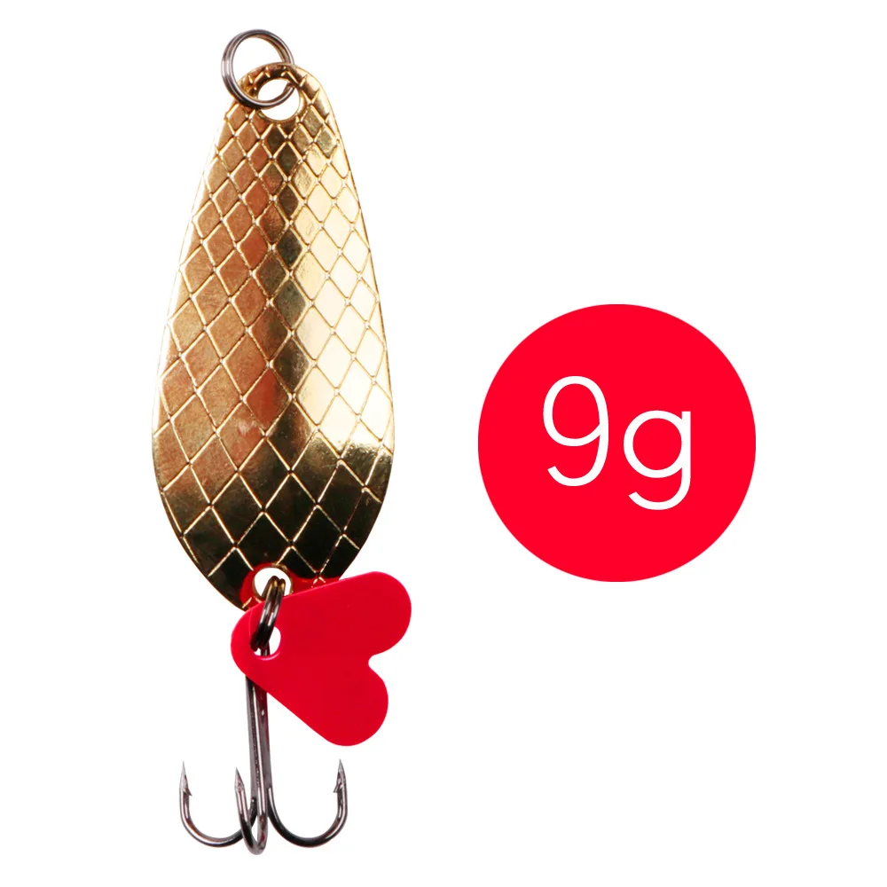 1 Chiếc Kim Loại Jigging Con Quay Spinner 9G 7Cm Mồi Dụ Cá Cứng Mồi Giả Kim Sa Lấp Lánh Tiếng Ồn Paillette Nhân Tạo Mồi Với móc Treble