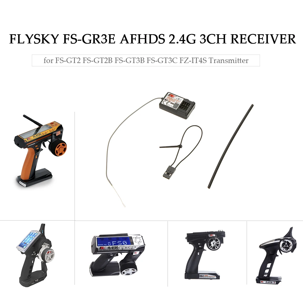 1/2/4pcs Flysky FS-GR3E 3 ช่อง 2.4G GR3E พร้อม Failsafe GT3B GR3C อัพเกรดสําหรับ RC รถรถบรรทุกเรือ GT3 GT2 เครื่องส่งสัญญาณ