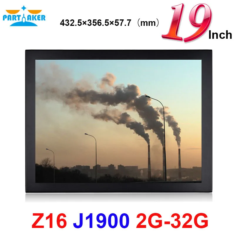 Fanless All In One Computer 19 Inch Made-In-China 5 Wire Resistive Touch Screen Intel J1900 Quad Core Partaker Elite Z16