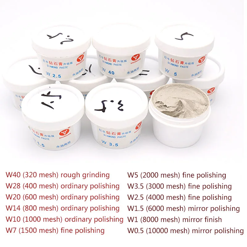 1Pcs Diamond Polishing บดวางน้ำ Dual-ใช้60G สำหรับหยก Emerald Mirror พื้นผิว Agate โลหะแม่พิมพ์สแตนเลส