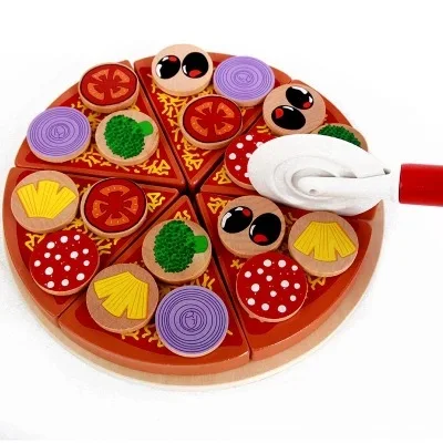Gỗ Chất Lượng Cắt Và Cắt Thấy Pizza Bánh Trẻ Em Bánh Bếp Nhà Chơi Đồ Chơi Mô Phỏng Trẻ Em Đầu Bếp đồ Chơi