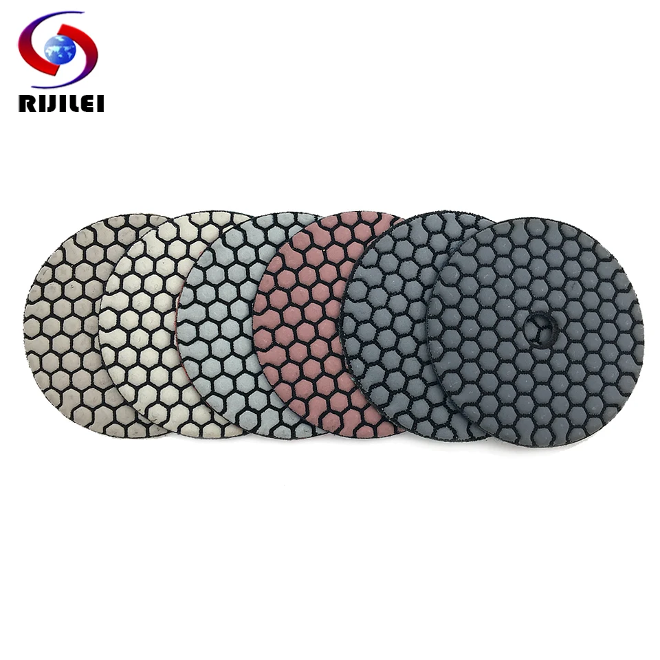 RIJILEI 6 Cái/bộ 3 "/4" Khô Đánh Bóng Sắc Nét Loại Kim Cương Dẻo Xi Đánh Bóng Cho Đá Hoa Cương Đá Cẩm Thạch đá Chà Nhám Đĩa H3