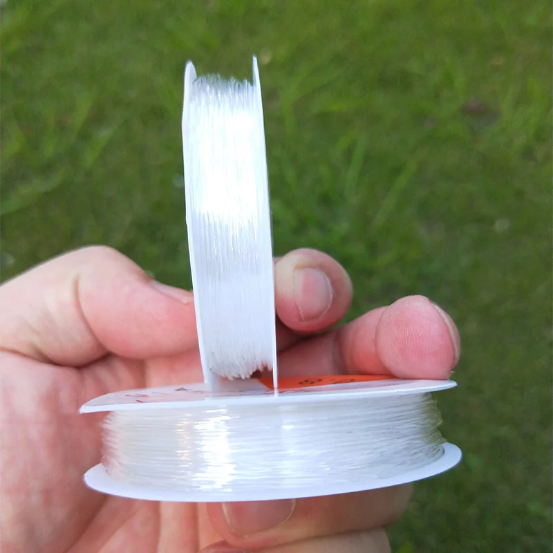 Línea de cristal elástica transparente de 0,4-1,0mm, cuerda para hacer cuentas, cordón/cuerda/hilo, pulsera y collar DIY, joyería