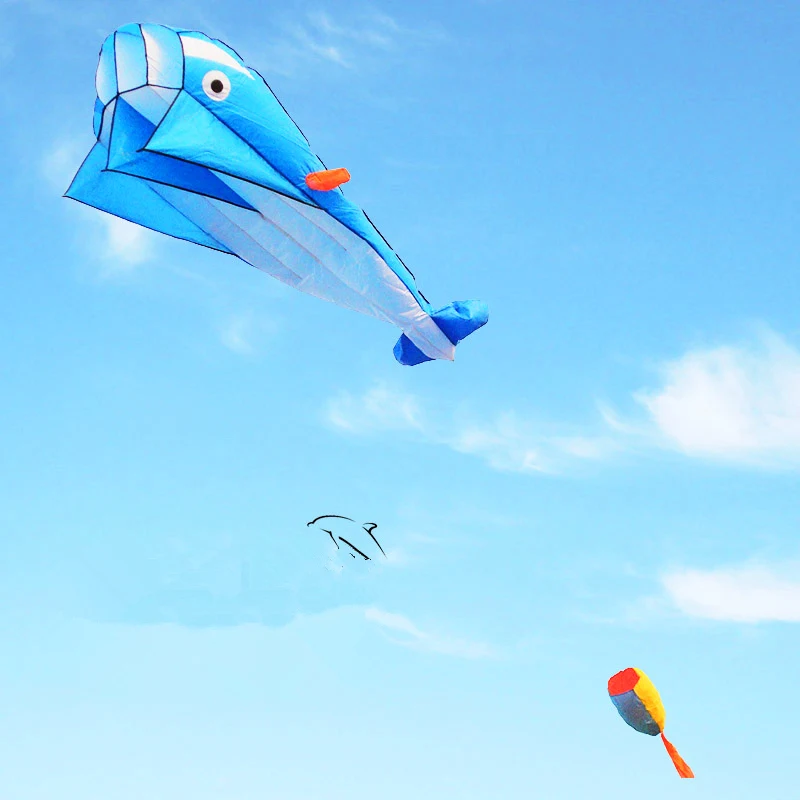 Envío Gratis, gran cometa de delfines volando, pipas suaves, línea de nailon ripstop, juguetes para exteriores, fábrica de cometas de pulpo, pipas inflables alienígenas