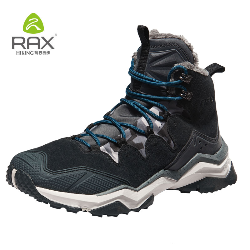 RAX Wanderschuhe Herren Wasserdichte Winter Schneestiefel Fellfutter Leichte Trekkingschuhe Warme Outdoor-Turnschuhe Bergstiefel Herren