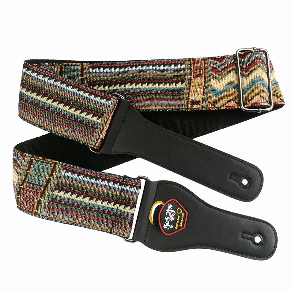 Nueva correa de guitarra de algodón de alta calidad, correa de guitarra acústica, correa de bajo eléctrico, longitud ajustable, amplia 6,2 Cm