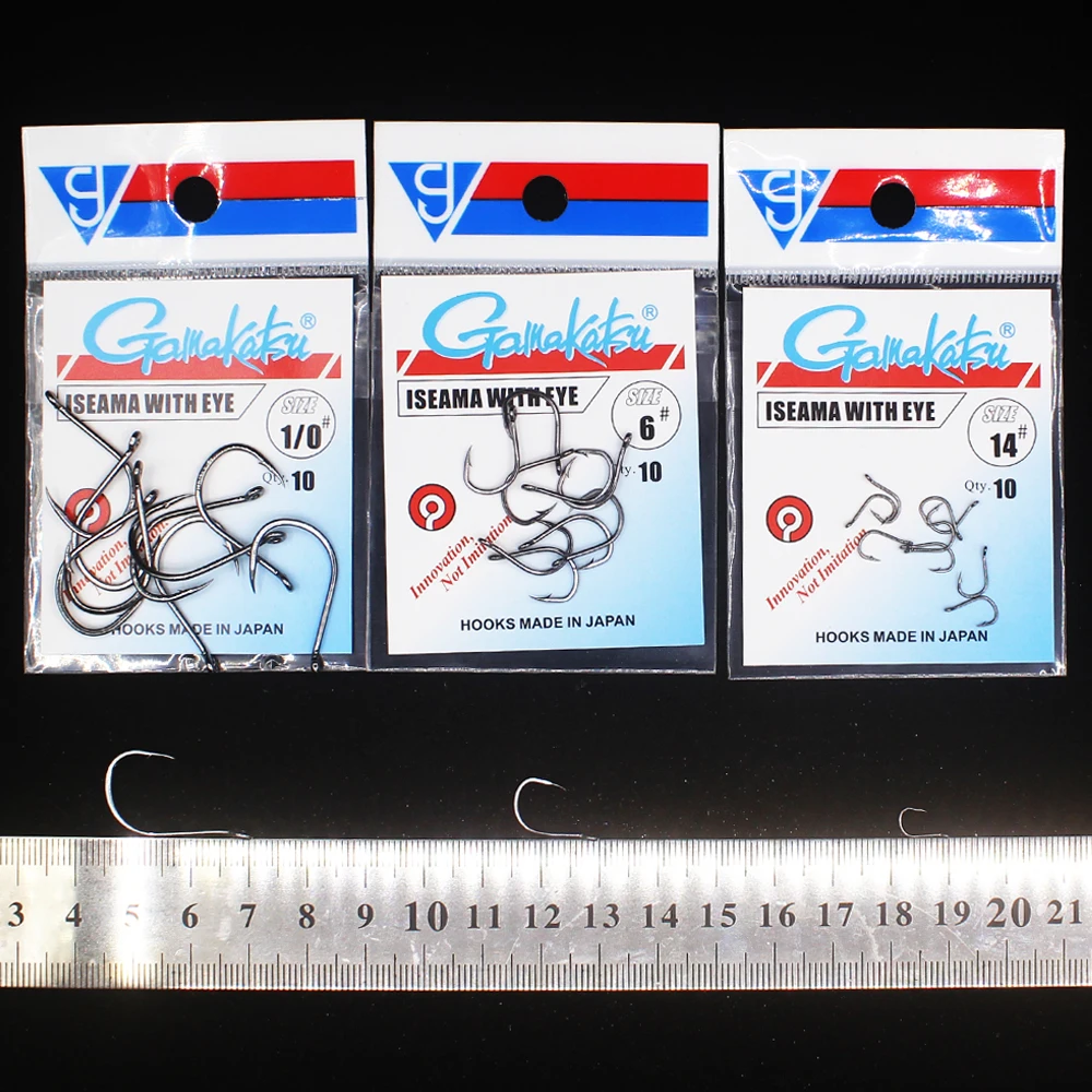 10pcs/lot  Iseama Circle Carp Eyed Fishing Hooks Size 1/0-14# Ring eye Japan Fishhooks Single Jig Hook Pech