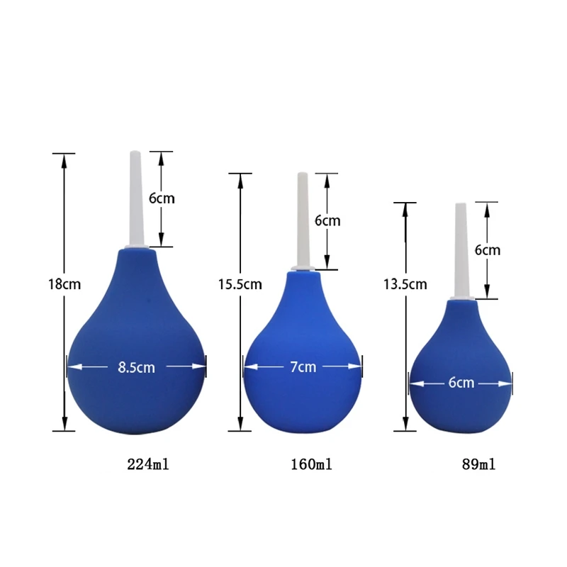 89/160/224ML ducha Anal Unisex enemator de silicona Enema Vaginal jeringa Rectal Recto Anal limpiador Vaginal accesorios de bidé