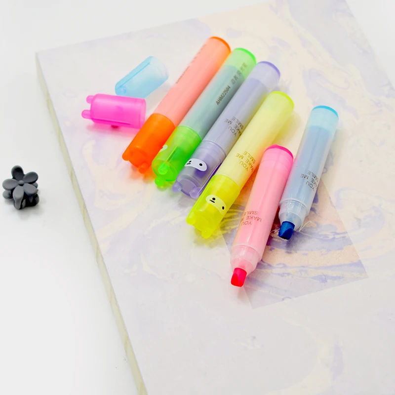 6 Cái/bộ Thỏ Mini Huỳnh Quang Bút Dạ Quang Kawaii Phấn Bút Bút Văn Phòng Phẩm Chất Liệu Escolar Papelaria Trường Supplie