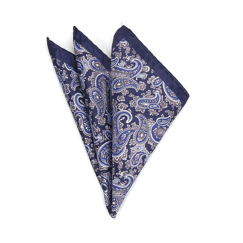 男性のハンカチヴィンテージペイズリープリントポケットスクエアポリエステルシルクソフト Hankies ウェディングパーティービジネス胸タオルハンカチギフト