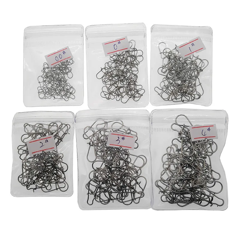 30 cái/lốc Móc Thép Không Gỉ Nhanh Chóng Clip Khóa Snap Xoay Cá Rắn Nhẫn An Toàn Snaps Móc Câu Cá Nối Câu Cá Giải Quyết