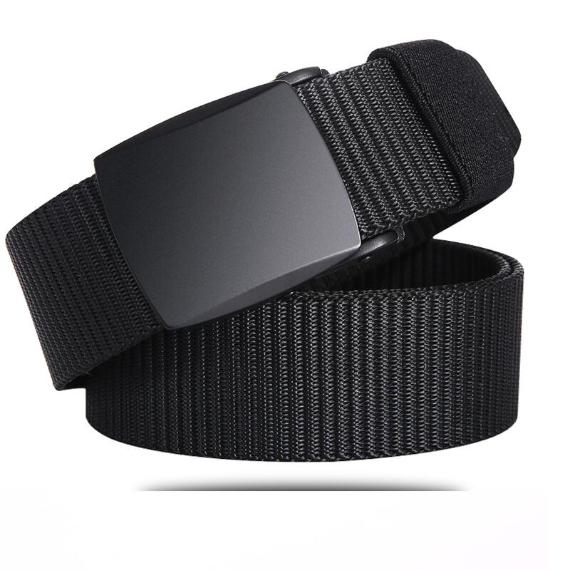 Cinturón de lona para hombre, hebilla automática de Metal para exteriores, de nailon negro, informal, combina con todo, de lujo, venta al por mayor, novedad de 2022