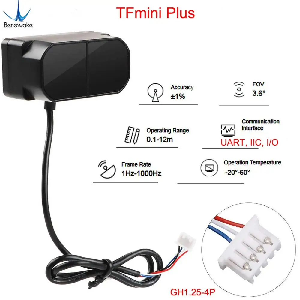 Benewake TFmini-S / TFmini Plus Датчик лидара UART I2C Одноточечный микромодуль измерения дальности для Arduino Pixhawk