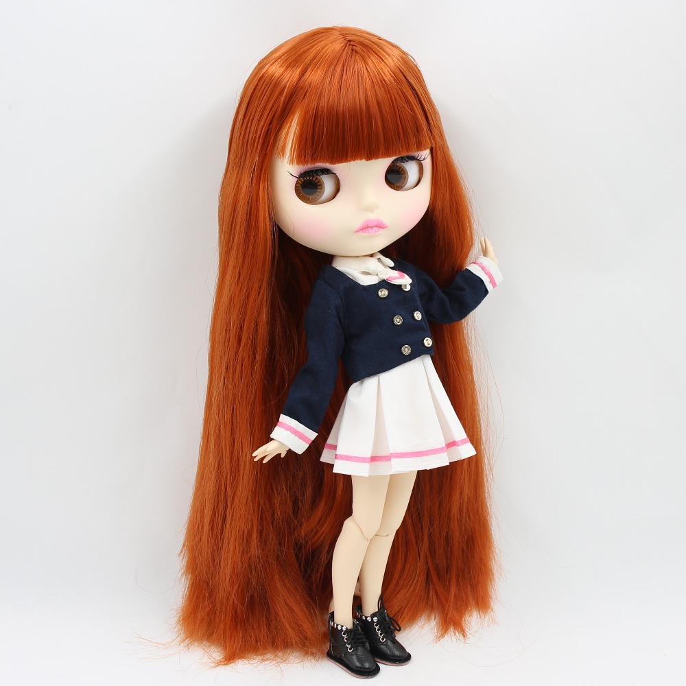ICY DBS ブライス人形 1/6 bjd おもちゃ 30 センチメートル赤茶色の髪白い肌ジョイントボディマットフェイスガールギフト ob24 アニメ人形