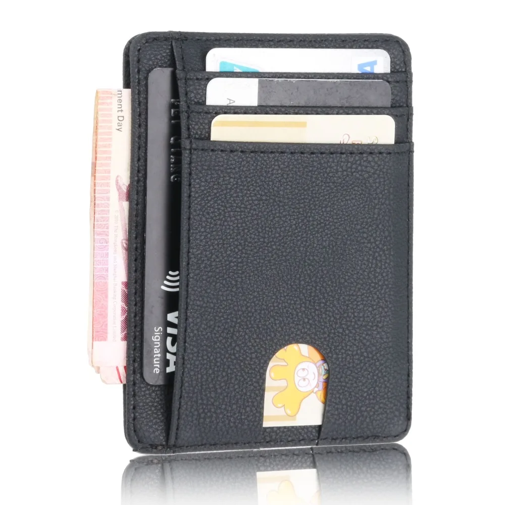 新しい RFID ブロッキングメンズレザー財布スリムクレジットカードホルダービジネス男性ポータブルミニ旅行財布男性のための