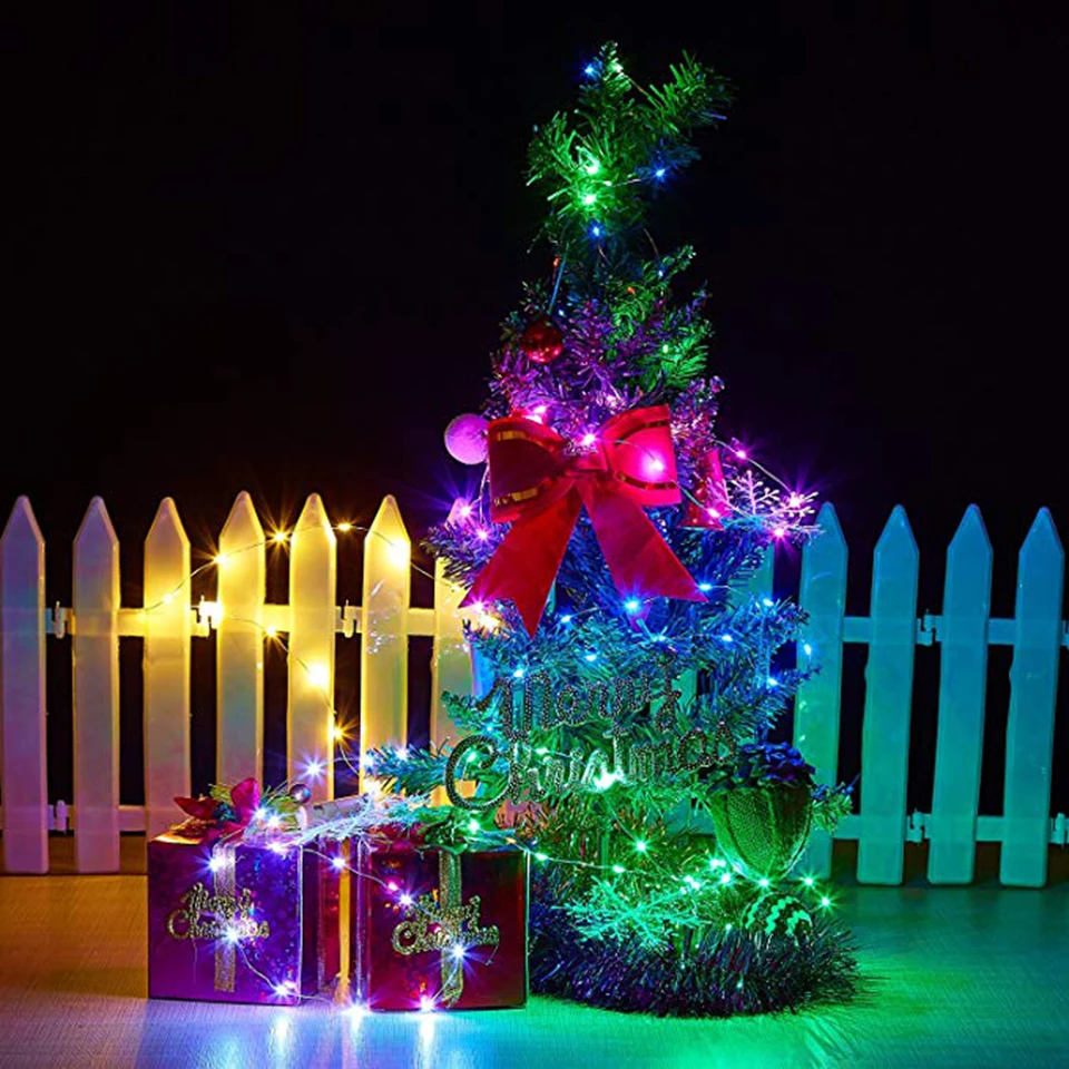 Xsky LED ทองแดงสายไฟ String 1M 2M แบตเตอรี่ดําเนินการไฟ Fairy Xmas Garland งานแต่งงานแก้วหัตถกรรมขวดตกแต่ง