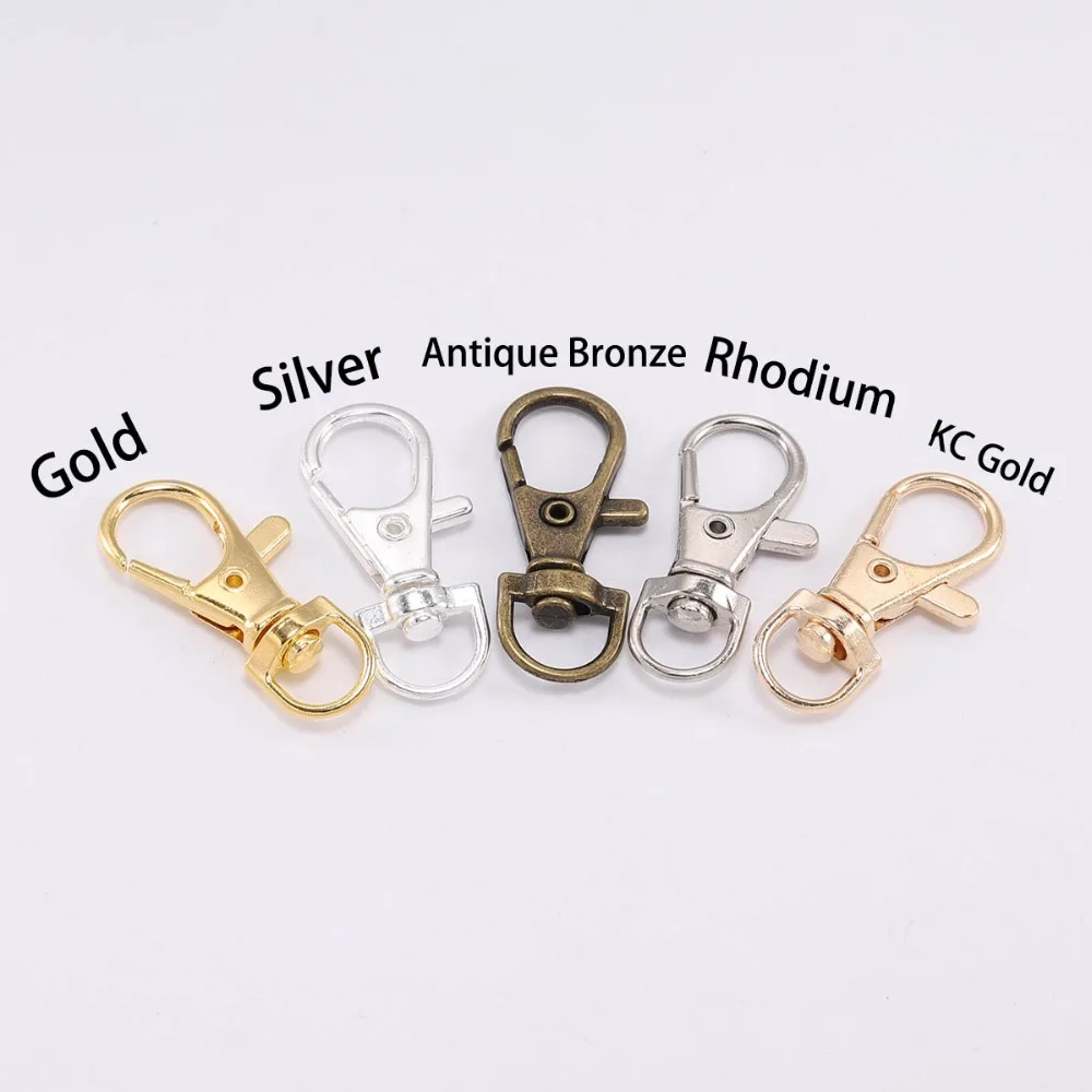 10 ชิ้น/ล็อตหมุนกุ้งก้ามกราม Clasp Hooks พวงกุญแจแยกแหวนสําหรับกระเป๋าเข็มขัดสุนัขโซ่ DIY เครื่องประดับทําผลการค้นหา