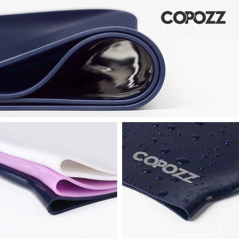 Copozz 남성용 탄성 수영 모자, 대형 수영복, 전문 성인 방수 수영 모자, 실리콘 수영 모자