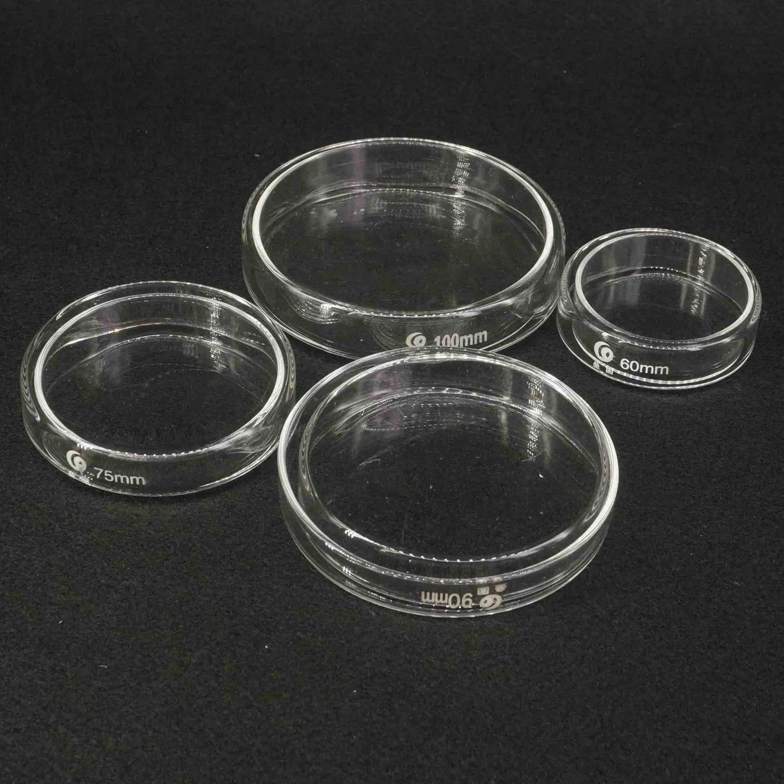 60/75/90/100/120mm with Lids Laboratory Bacterial Yeast Borosilicate Glass Petri Culture Dish