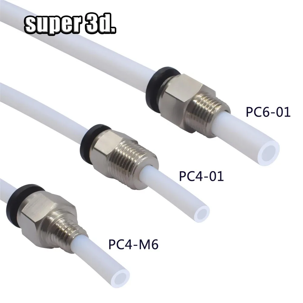 2 Chiếc Bằng Khí Nén Kết Nối Cho 3D In Phần Bowden Nhanh Jointer Cần Nối 1.75/3Mm Ống Pc4 M6 M10 phụ Kiện PTFE Ống 2/4Mm