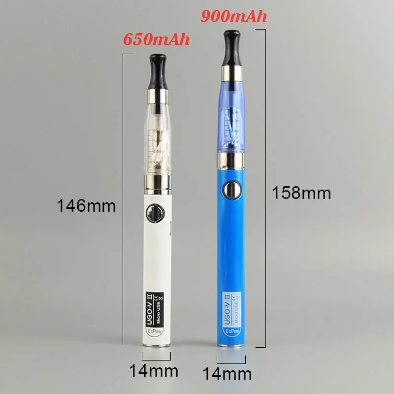 Ugo-V2 II 650 mAh Mirco USB Passthrough 510 Thread Akku Elektronische Zigarette eGo Ce4 Verdampfer Zerstäuber Starter Vape Pen Kit
