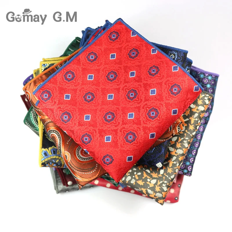 Mouchoirs à pois rayés pour hommes, mouchoirs carrés de poche en polyester, olympiques d'affaires formels, serviette de poitrine, cadeau populaire, marque classique, mode