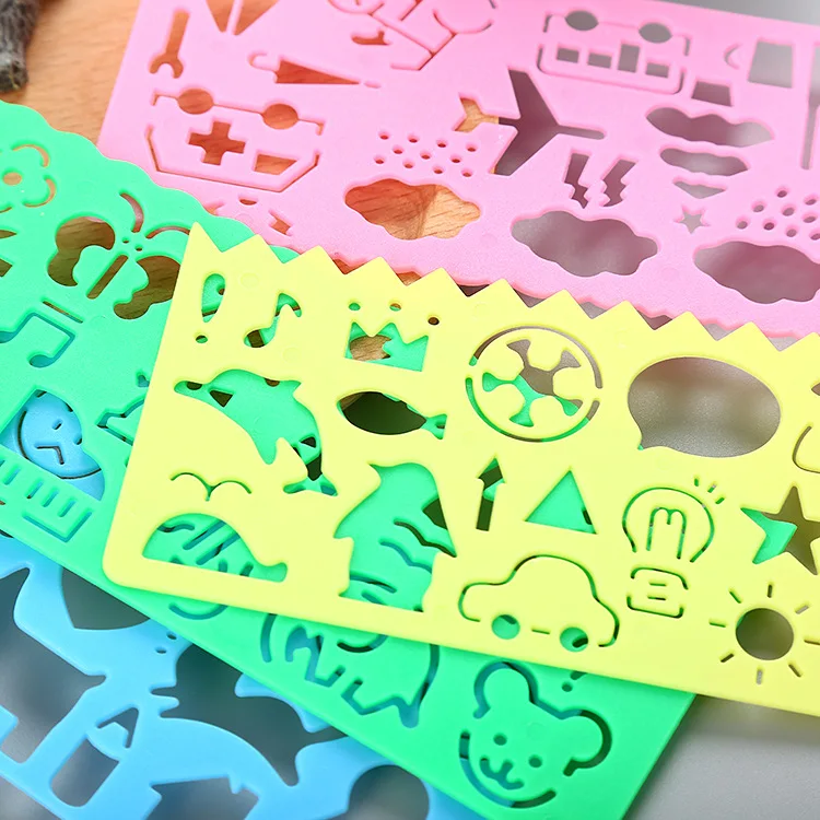 4 pcs Creative Children's Multifunctional Wisdom and Variable Rules Cute Student Stationery Drawing Practice Painting