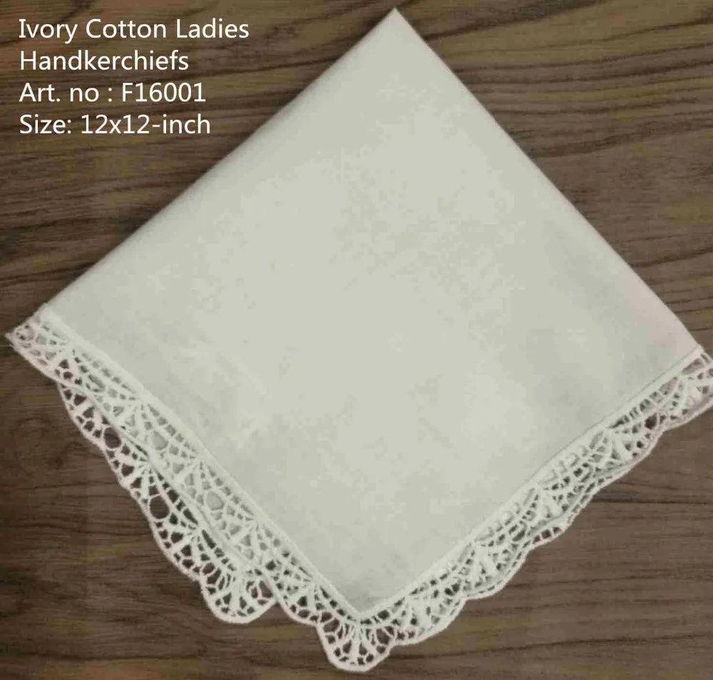 12 のセットファッションハンカチ白綿ウェディングハンカチヴィンテージレースの花嫁のためのハンカチ Hankies 12 "× 12"