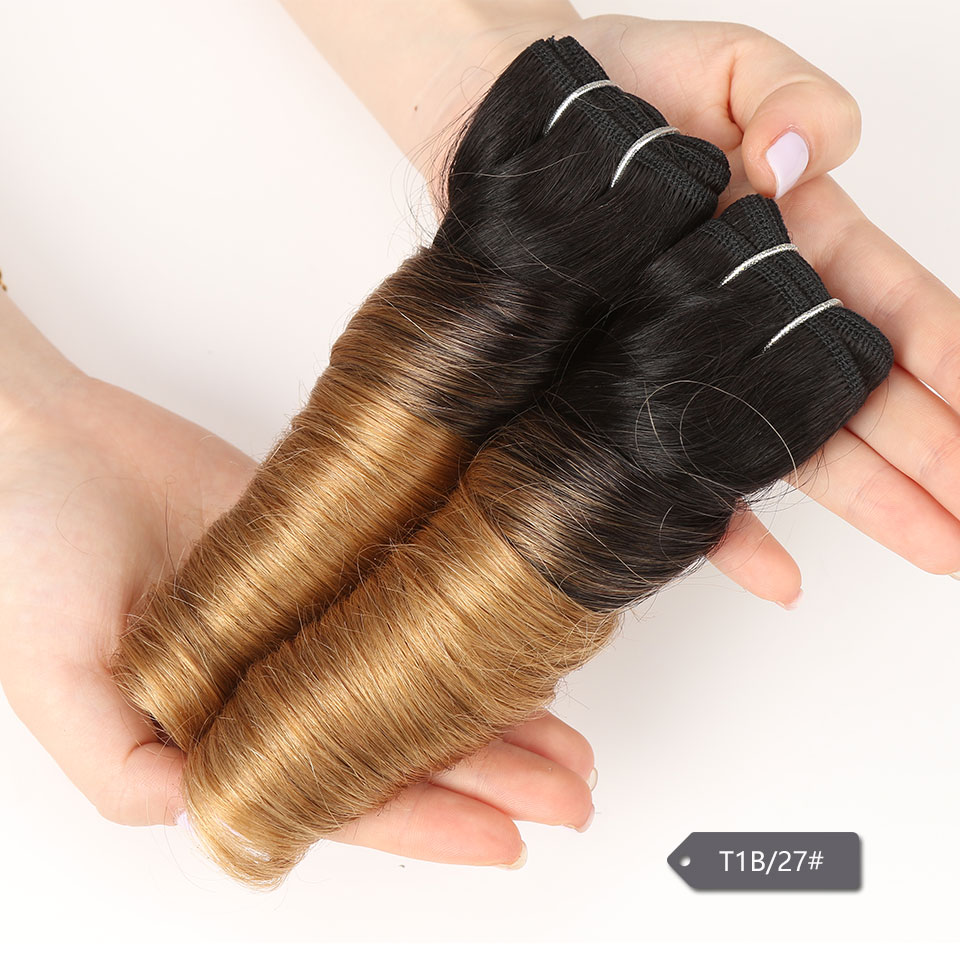 SLEEK Remy ผมธรรมชาติ Hollywood Loose WAVE บราซิลผมสานข้อเสนอ Ombre สีน้ำตาล P6/27 P4/27 จัดส่งฟรี