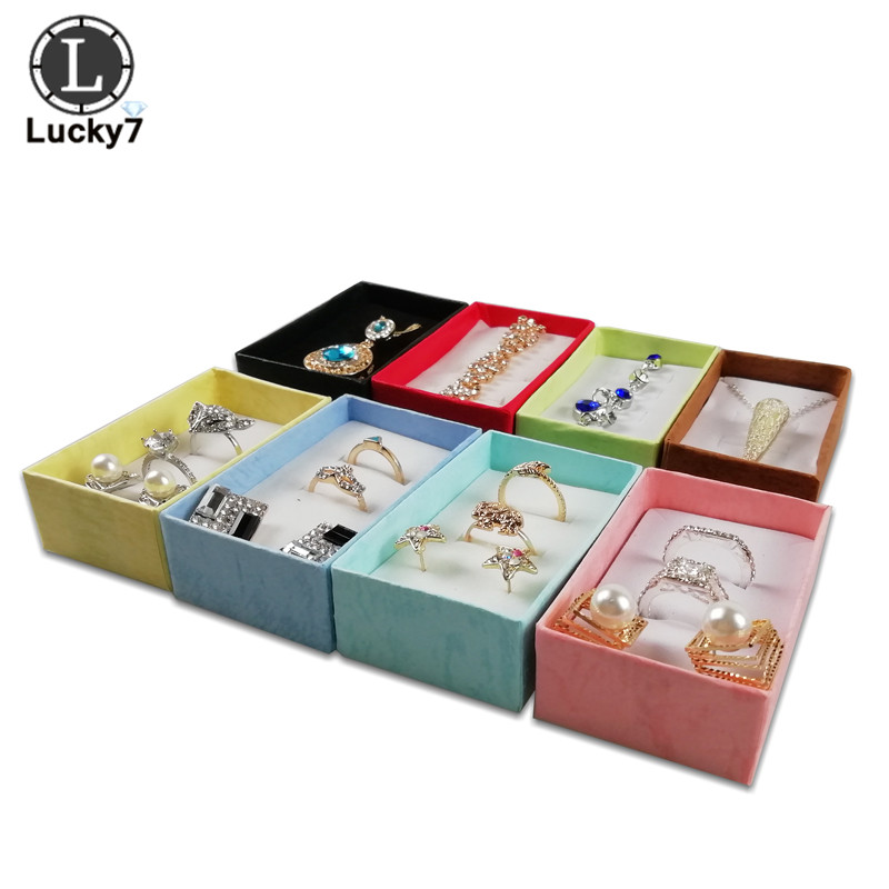 Groothandel 12 stks Diverse Kleuren Sieraden Sets Display Box Ketting Oorbellen Ring Box 5*8*2.5 cm verpakking Geschenkdoos gemengd