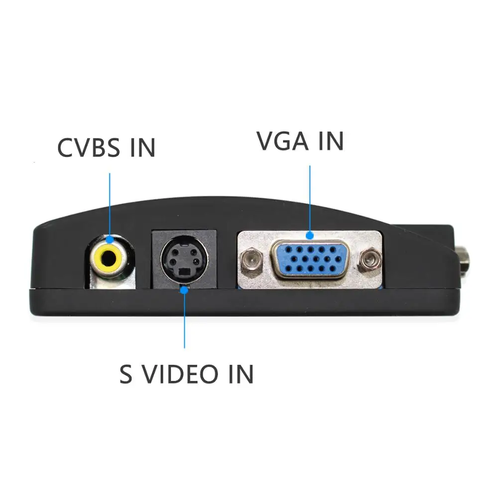 Convertidor de vídeo BNC a VGA, entrada de vídeo AV a VGA CVBS S a PC, adaptador de salida VGA, caja de interruptor para PC, cámara MACTV, DVD, DVR