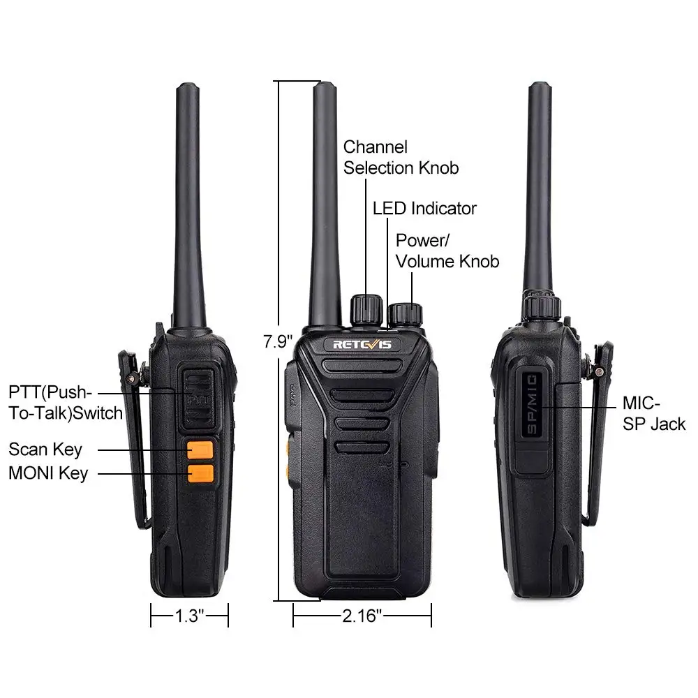 1pc Retevis RT27 Walkie Talkie Lizenz-freies Radio PMR/FRS PMR446 UHF 16/22CH VOX Scrambler portable Two-Way Radio Transceiver